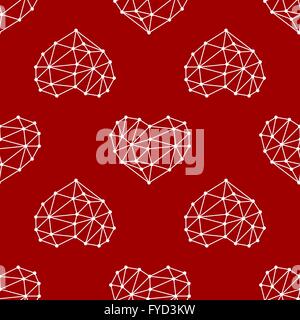Bas sans couture coeurs poly Illustration de Vecteur