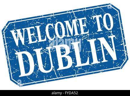 Bienvenue au Blue Square Dublin grunge stamp Illustration de Vecteur