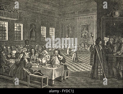 L'industrie et de l'oisiveté planche 8 Le travailleur 'Prentice sont enrichis, et shérif de Londres par William Hogarth circa 1747 Banque D'Images