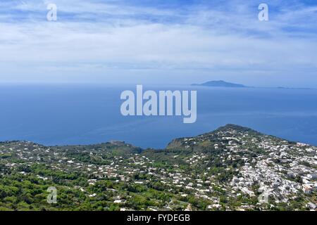 Vue du point le plus élevé à Anacapri, l'île de Capri, Italie Banque D'Images