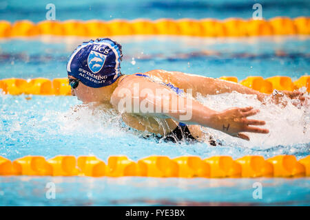 GLASGOW, Royaume-Uni : 25 avril, 2016 Alice Tai fait concurrence à la para-natation essais cliniques. Banque D'Images