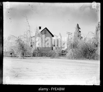 Photographie victorienne d'une maison de neige-verglas à Fallston, Maryland Banque D'Images