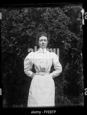 Photographie victorienne d'une femme à l'extérieur à Fallston, Maryland. Banque D'Images