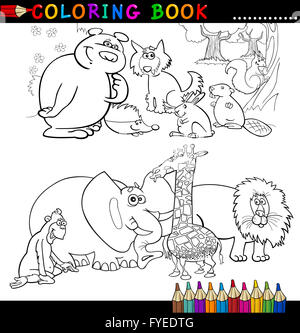 Livre de coloriage pour les animaux ou la page Banque D'Images