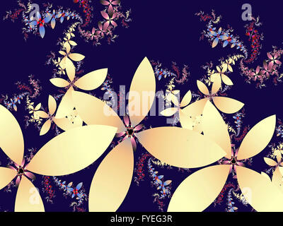Résumé fleurs Illustration fractale Banque D'Images