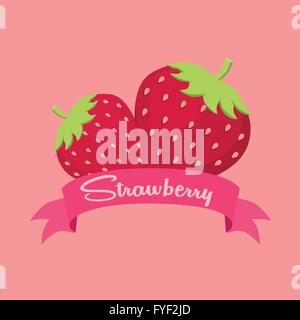 Logo Bannière Fruits fraise Illustration de Vecteur