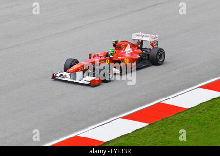 SEPANG, MALAISIE - 8 avril : Felipe Massa (équipe) Scuderia Ferrari Marlboro à première pratique sur Formule 1 GP, 8 avril 2011, Sepan Banque D'Images