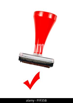 Un timbre en caoutchouc isolé sur fond blanc Banque D'Images