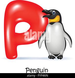 Illustration de la lettre P pour Penguin Illustration de Vecteur