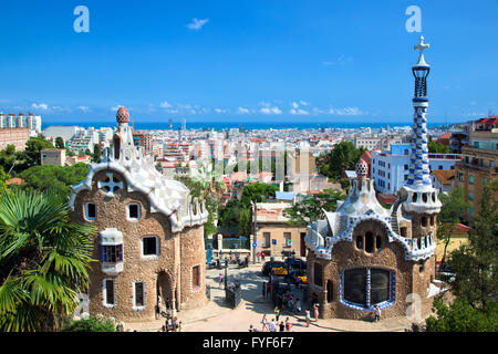 Bâtiment dans le Parc Guell Banque D'Images