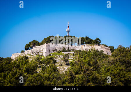 St Jean vue sur la forteresse de château fort Banque D'Images