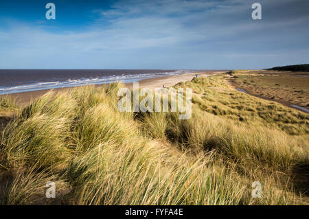 Jour de vent à Holkham Beach, Norfolk, UK Banque D'Images