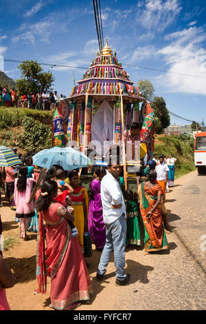 Sri Lanka, Nuwara Eliya, sri-Thiruvetkattu Muthu Mariyamman, Temple Saraswati festival Banque D'Images