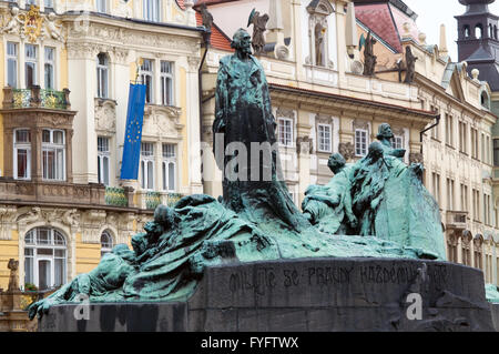 Mémorial de Jan Hus à Prague Banque D'Images