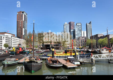 Le Musée Maritime ( Leuvehaven ) Rotterdam Pays-Bas Dutch vieux Port Harbour Banque D'Images