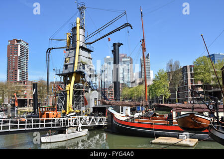 Le Musée Maritime ( Leuvehaven ) Rotterdam Pays-Bas Dutch vieux Port Harbour Banque D'Images