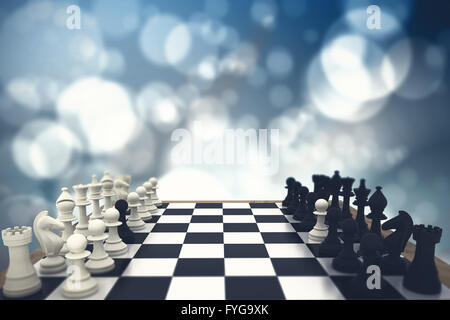 Image composite du noir et blanc des pions d'échecs déviant Banque D'Images