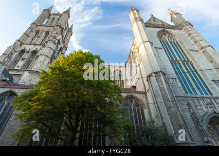 Les bâtiments historiques et religieux dans le centre de Gand, Belgique. Banque D'Images