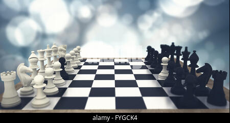 Image composite du noir et blanc des pions d'échecs déviant Banque D'Images