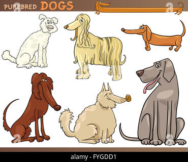 Les chiens de race jeu cartoon Banque D'Images