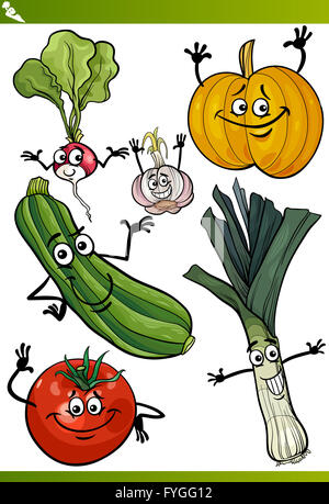 Illustration cartoon légumes set Banque D'Images