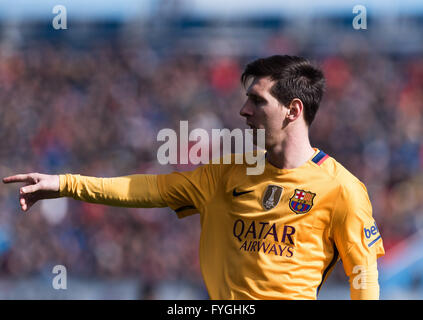 Leo Messi lors du match entre Levante et le FC Barcelone. Banque D'Images