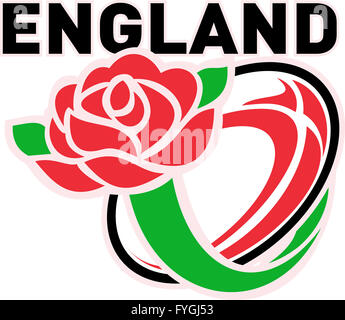 Rugby Angleterre drapeau anglais balle rose Banque D'Images