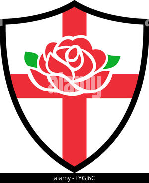 Rugby Angleterre Anglais Bouclier Rose Banque D'Images