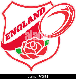 Rugby Angleterre anglaise Rose Ball Shield Banque D'Images