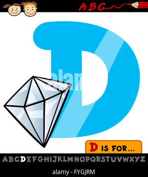 Lettre d avec diamond cartoon illustration Banque D'Images