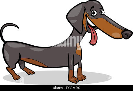 Dachshund dog cartoon illustration Banque D'Images