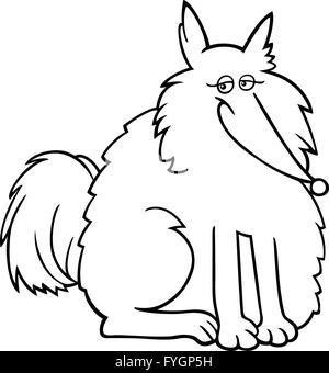 Eskimo Dog caricature pour colorer Banque D'Images