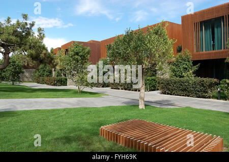 Kemer, Antalya, Turquie - 30 MAI 2015 : voir des bâtiments et des arbres dans le luxe hôtel Maxx Royal, la Turquie. Banque D'Images