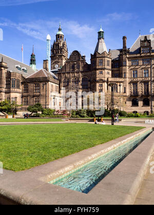 Jardin de la paix et de la Mairie de printemps Sheffield South Yorkshire Angleterre Banque D'Images