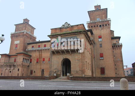 Vue sur Château d'Este à Ferrare, Italie Banque D'Images