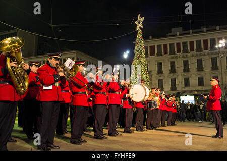 Concert à la veille du Nouvel An, la Place Omonia, Athènes Banque D'Images