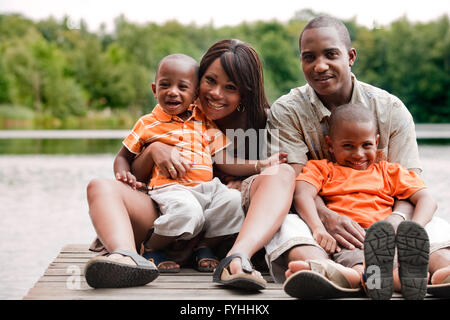 Le quai familyon africains Banque D'Images