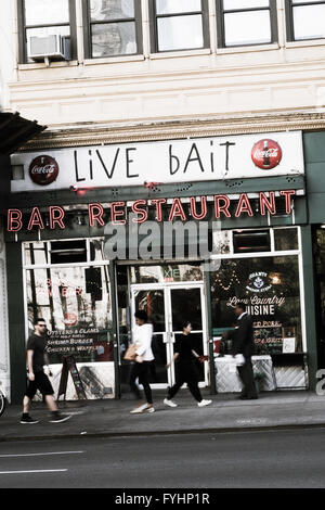 Appâts vivants, Bar et Restaurant, 23nd Street, NYC Banque D'Images