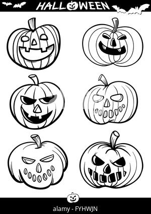 Cartoon Halloween Thèmes pour Coloring Book Banque D'Images