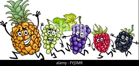 Fruits d'exécution cartoon illustration Banque D'Images