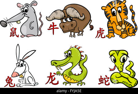 Horoscope signes du zodiaque chinois Banque D'Images