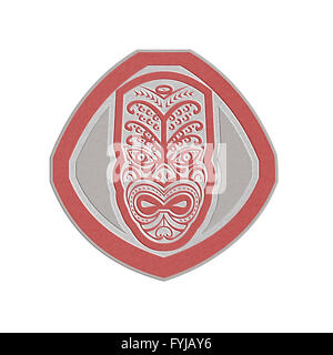 Visage Masque Maori métallique rétro Protection avant Banque D'Images