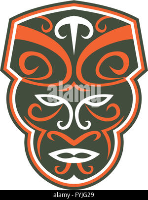 Visage Masque Maori/Retro Banque D'Images
