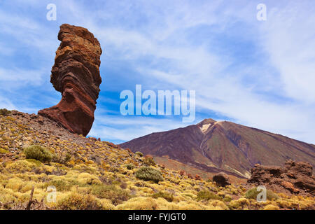 Doigt de Dieu rock au volcan Teide à Tenerife - Canary Island Banque D'Images