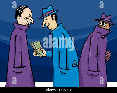 Le crime ou la corruption cartoon illustration Banque D'Images