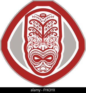 Visage Masque Maori rétro Protection avant Banque D'Images
