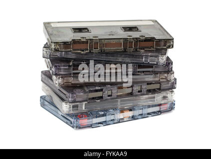 Pile de cassettes audio Banque D'Images