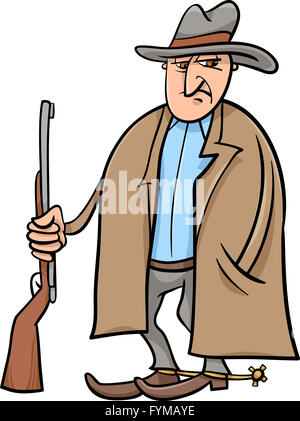 Illustration cartoon cowboy Banque D'Images