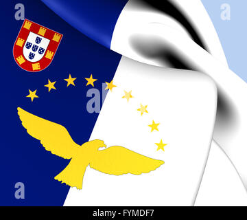 Drapeau des Açores Banque D'Images