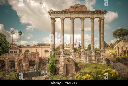 Image style rétro de l'ancien forum romain de Rome, Italie Banque D'Images